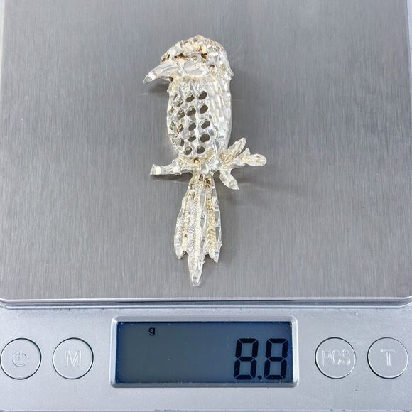 Vintage Sterling Silver 925 Filigree Bird Pendant - Picture 6 of 7